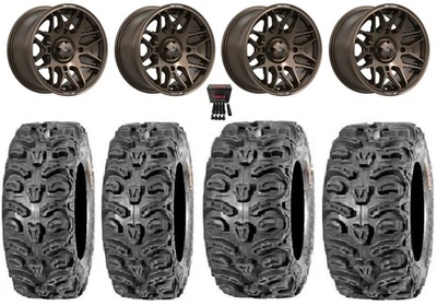 MSA Radar 14" Wheels Matte Bronze 28" Bear Claw HTR Tires Polaris Sportsman - Image 1 of 4