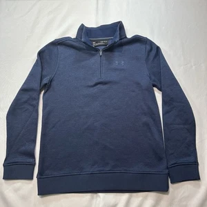 Youth Under Armour Navy Blue 1/4 Zip Pullover Sweater EUC Size Youth Large - Picture 1 of 5