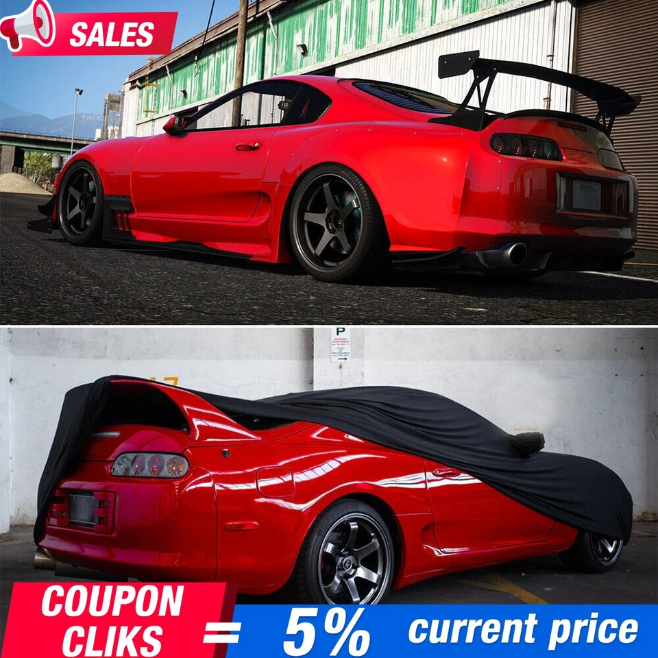 Indoor Full Car Cover Stain Stretch Dust-proof Protection Black For TOYOTA SUPRA - Image 1 of 4