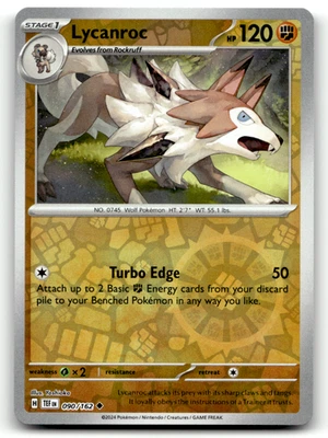 Lycanroc 090/162 Reverse Holo Uncommon SV05: Temporal Forces LP - Image 1 of 2
