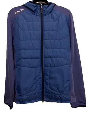 RLX Ralph Lauren Mens Golf Hybrid Jacket, Blue, Full Zip Hooded Size M, NWT $268 - Image 1 of 4