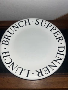 5 Over and Back La Primula Script Letter Black Dinner Plates Italy - Picture 1 of 4