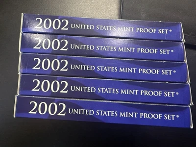 Five Sets - 2002 S United States Mint 10 Coin  Proof Sets Original Box With COA - Image 1 of 4