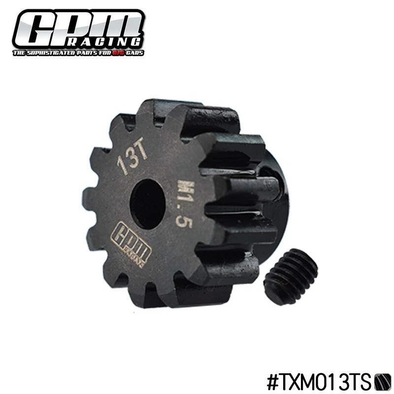GPM Carbon Steel Motor Gear 13T Motor 5mm Mod 1.5 TRAXXAS 1/5 X-Maxx 1/6 XRT 8S - Image 1 of 1