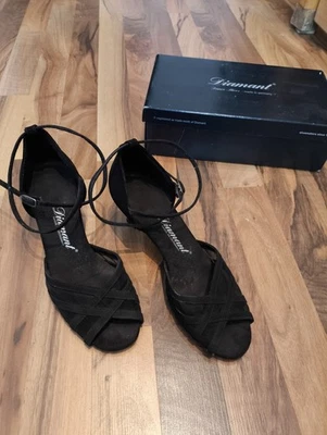 Tanzschuhe: Diamant, schwarz, Latein, Größe 6, offene Zehen, mittleren Absatz - Bild 1 von 4