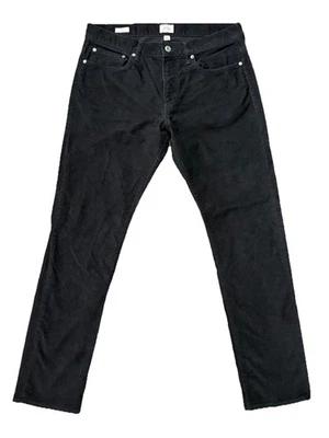 J Crew 484 Corduroy Pants Mens 33x32 Black Slim Fit Stretch Classic Style G7128 - Image 1 of 4