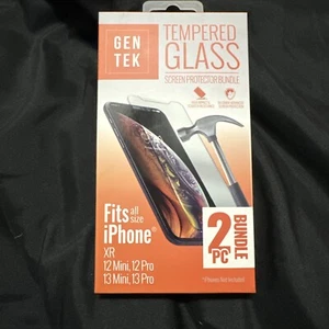 Gentek iPhone Screen Protector Tempered Glass XR 12 Mini, 12 Pro, 13 Mini 13 Pro - Photo 1 sur 2