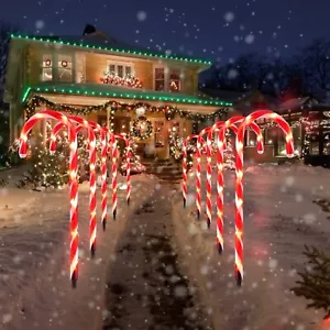 22” CANDY CANE Pathway Markers 10 CANDY CANES PER BOX - Picture 1 of 7