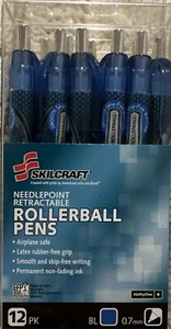 12 Pack SKILCRAFT Needle Point Magnus Retractable Rollerball Pen 0.7mm - Picture 1 of 2