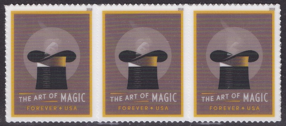 US 5306a The Art of Magic Rabbit F horz strip 3 from souvenir sheet MNH 2018 - Image 1 of 1