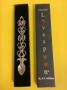 60th BIRTHDAY PEWTER LOVE SPOON, WELSH dragon, cross, daffodil and horse shoe 6” - Picture 1 of 9