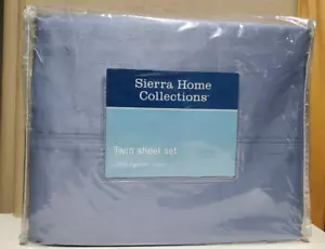 Vgt NEW TWIN SHEET SET - 100% Egyptian Cotton - Sierra Home Collections - BLUE - Picture 1 of 6