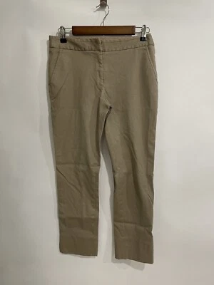 Tory Burch size 4 beige pants 90% cotton ankle slit legs  - Image 1 of 4
