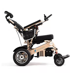 Manual Recline Lightweight Foldable Electric Wheelchair with Remote Controller - Picture 1 of 33
