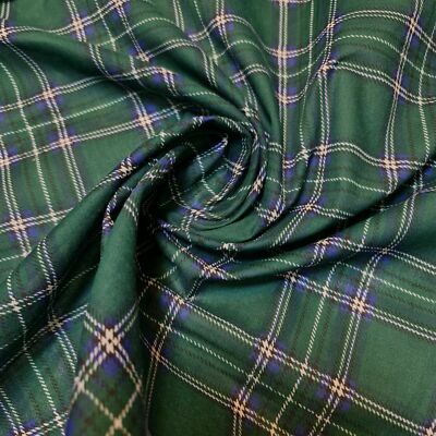 Blue/Red/Green - Tartan Fabric - Brushed Cotton - Metre/Half