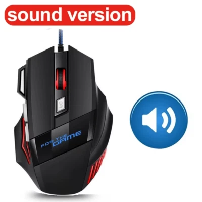 RGB Wired Gaming Mouse USB Silent 7-Button LED Backlit Ergonomic for PC Laptop - Image 1 of 4