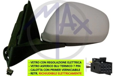 SPECCHIO SPECCHIETTO RETROVISORE ELETTRICO SX PER ALFA ROMEO GIULIETTA DAL 2010 - Immagine 1 di 3
