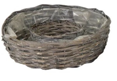 Aktion!! Pflanzring ø 35 cm grauweiß aus Weide -Naturprodukt Blumen Garten Deko - Bild 1 von 2