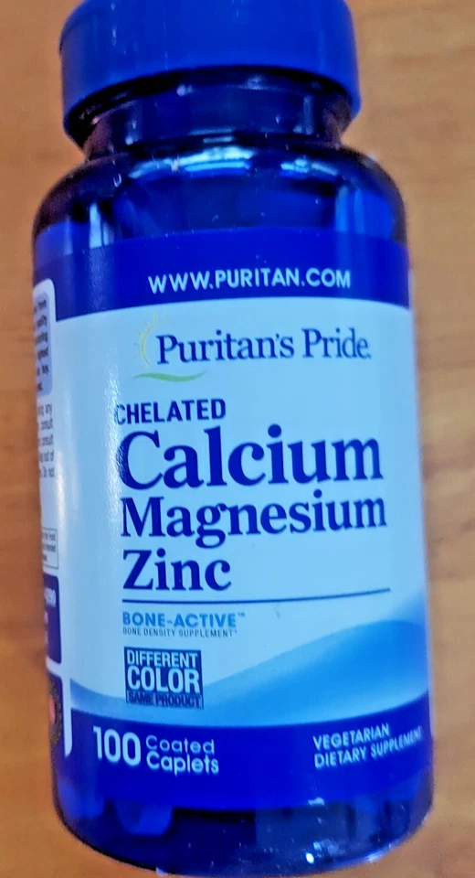 Puritan's Pride Chelated Calcium Magnesium Zinc 100 Tablets