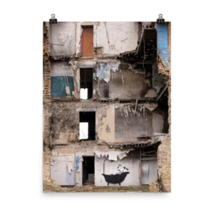Wall Art: Banksy Like Building Color Photo paper poster - Picture 1 of 1