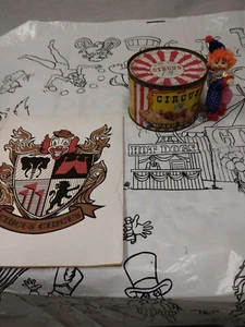 Vintage Circus Nut Tin + Circus Circus Color Book + Color Mat + Clown (C descrip - Picture 1 of 11