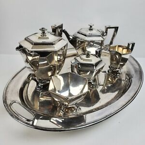 Antique Webster & Sons EGWS Silverplate Tea Service w/ Tray (21")