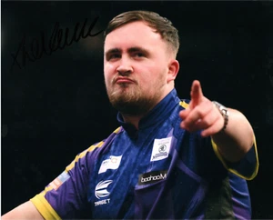 DARTS: LUKE LITTLER 'THE NUKE' SIGNED 10x8 ACTION PHOTO+COA **PROOF** - Picture 1 of 2
