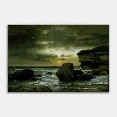 Póster artístico en lienzo Dark Moody con impresión de paisaje marino de George Inness GICLEE de la década de 1870 Foto 1 de 4