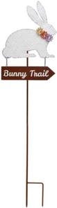 Metal Easter Bunny Garden Stake Decorative Rabbit Yard Sign Spring Lawn Decor... - Picture 1 of 9