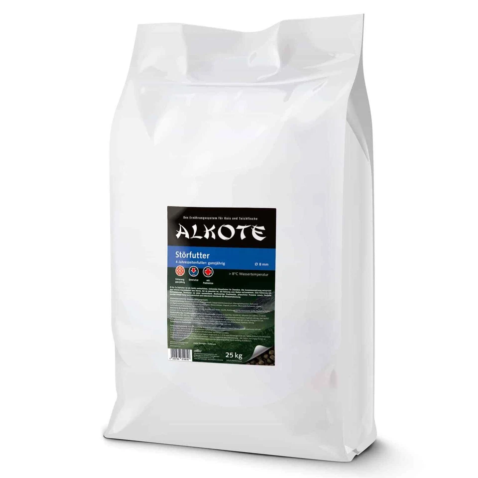 ALKOTE Störfutter XL 8mm 25kg sinkendes Hauptfutter für Zierstöre Störe AL-KO-TE - Bild 1 von 1