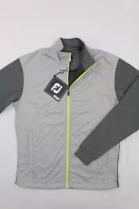 Footjoy Mens Full Zip Hybrid Golf Jacket Gray S Performance Embroidered Windresi - Picture 1 of 15