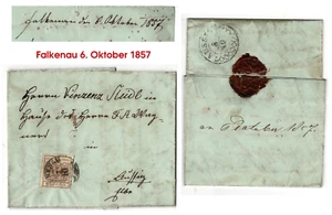 Imperial Austria Letter from 1857 with 6 Kreuzer Stamp - Picture 1 of 5