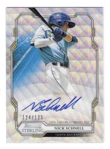 2019 BOWMAN STERLING NICK SCHNELL WAVE REFRACTOR AUTO RC #BSPA-NS RAYS 124/125 - Picture 1 of 2