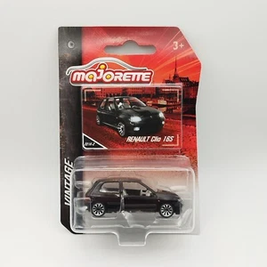 Majorette Renault Clio 16S 1:64 Noire Vintage Youngtimer Diecast Neuf - Imagen 1 de 9