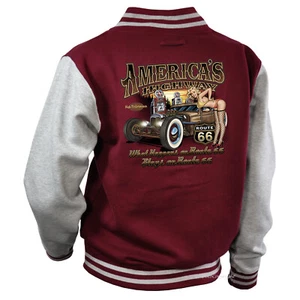 Chaqueta universitaria Hot Rod contraste coche kustom american clásico vintage coche *1007 - Imagen 1 de 3