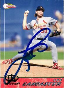 Les Lancaster #594 Signed 1994 Pacific Crown Collection Cardinals Baseball Card