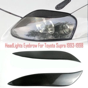Carbon Fiber Headlight Cover Eyebrows Eyelid Trim Sticker For Toyota Supra 93-98 - Picture 1 of 12