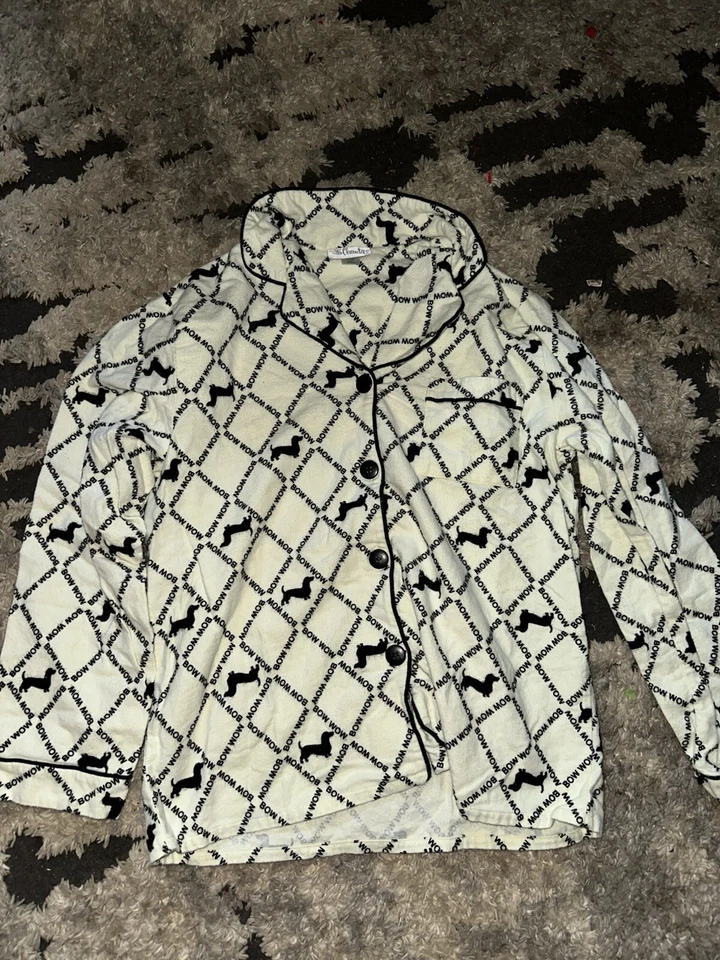 Raro Dachshund Perro Manga Larga Franela Mediano Pijama Top/Pantalón Personaje Arco Wow Foto 1 de 4