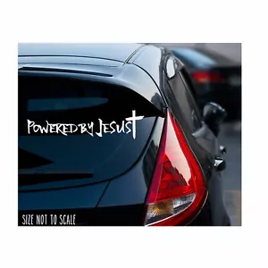 Powered By Jesus Sticker Decal Christian Bible Religious 8" - Foto 1 di 1