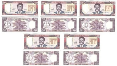 Liberia _ 5 piezas х 50 dólares 2011 UNC P. 29f Lviv-Zp Foto 1 de 2