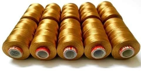 Silk Thread Desert Gold Shiny 10 Spools For Embroidery Bangle Jewellery Making - Image 1 of 1