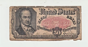 1875 Fifth Issue US Fractional Currency 50c Cents Note Fr. 1381 Obsolete - Picture 1 of 2