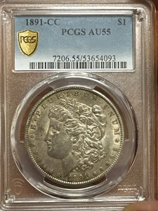 1891-CC Morgan Silver Dollar PCGS AU55 - Bild 1 von 4