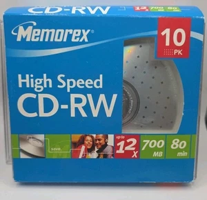 Memorex Ultra High Speed Open Box 8PK CD-RW 12X/700MB/Mo/80MIN *Only 8 CDs - Picture 1 of 6