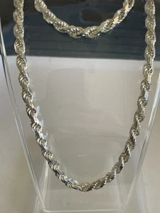 heavy sterling silver rope chain italian 28” 6mm  103Grams - Bild 1 von 13