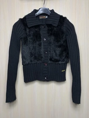 Винтажный вязаный свитер Miss Sixty Y2K отделка из искусственного меха с воротником размер M - Изображение 1 из 4