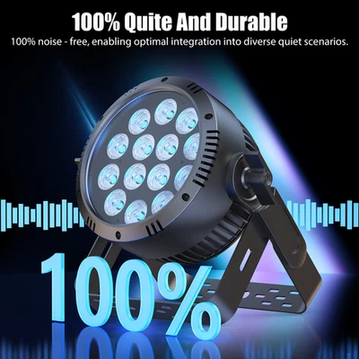 14 LED RGBW 250W Par Light Linear Dimming Color Temp Change DMX512 Control Disco - Image 1 of 4