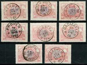 [st4294] BELGIUM 1904-10 8 Railways stamps with Relay cancellations RARE - Picture 1 of 2