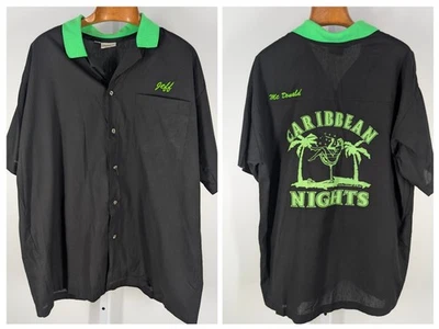 Vintage 70s 80s King Louie Bowling Shirt Carribean Nights Pinup Cocktail XL USA - Image 1 of 4