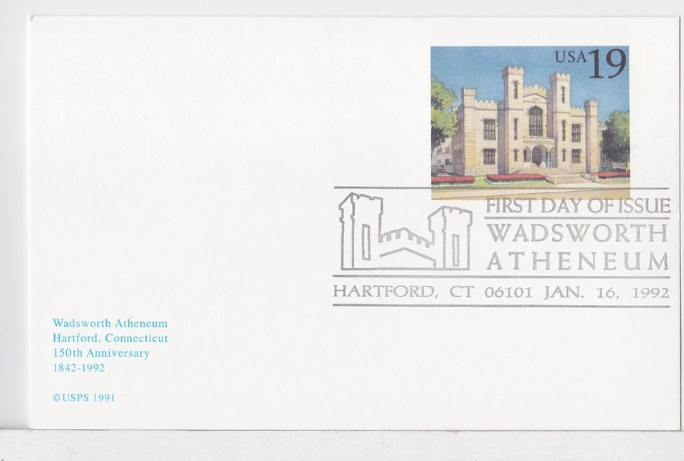 TurtlesTradingPost- Wadsworth Atheneum 1992 #UX160 FDC - Image 1 of 1